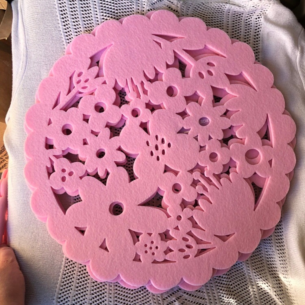Felt Flower Charger Pink - Spritz (Set of 4)